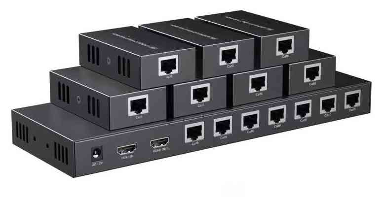 HDMI1進(jìn)8出分配網(wǎng)絡(luò)延長(zhǎng)器