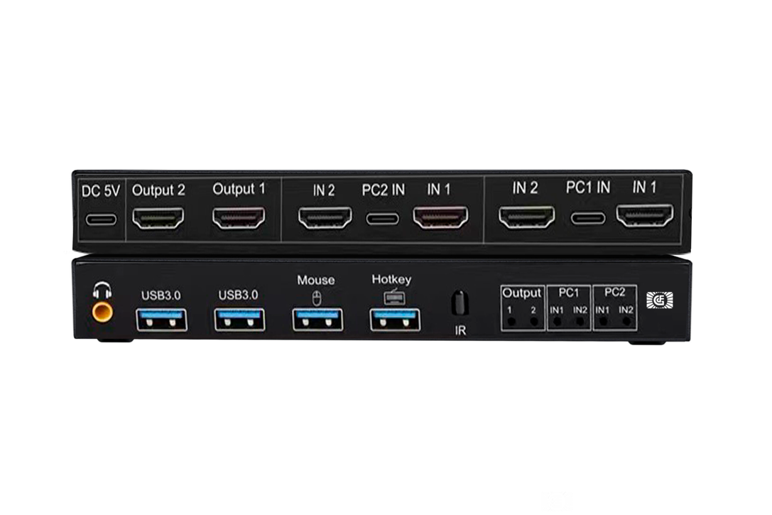 4K60HZ KVM雙屏切換器二進(jìn)二出hdmi